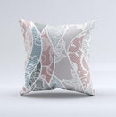 Brown and Teal Lace Design Ink-Fuzed Decorative Throw Pillow