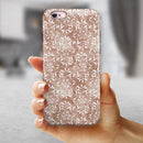 Brown and White Fractal Pattern iPhone 6/6s or 6/6s Plus 2-Piece Hybrid INK-Fuzed Case