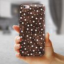 Brown and White Watercolor Polka Dots iPhone 6/6s or 6/6s Plus 2-Piece Hybrid INK-Fuzed Case