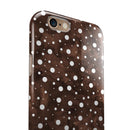 Brown and White Watercolor Polka Dots iPhone 6/6s or 6/6s Plus 2-Piece Hybrid INK-Fuzed Case