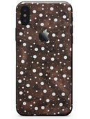Brown and White Watercolor Polka Dots - iPhone X Skin-Kit