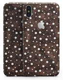 Brown and White Watercolor Polka Dots - iPhone X Skin-Kit