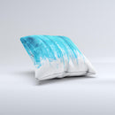 Brushed Vivid Blue White Background ink-Fuzed Decorative Throw Pillow