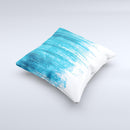 Brushed Vivid Blue White Background ink-Fuzed Decorative Throw Pillow