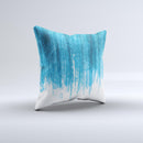 Brushed Vivid Blue White Background ink-Fuzed Decorative Throw Pillow