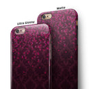 Burgandy Falling Micro Hearts iPhone 6/6s or 6/6s Plus 2-Piece Hybrid INK-Fuzed Case