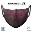 Burgandy Falling Micro Hearts - Made in USA Mouth Cover Unisex Anti-Dust Cotton Blend Reusable & Washable Face Mask with Adjustable Sizing for Adult or Child