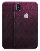 Burgandy Falling Micro Hearts - iPhone X Skin-Kit