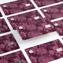 Burgundy Floral Velvet - Premium Protective Decal Skin-Kit for the Apple Credit Card