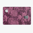 Burgundy Floral Velvet - Premium Protective Decal Skin-Kit for the Apple Credit Card