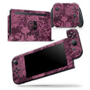 Burgundy Floral Velvet - Skin Wrap Decal for Nintendo Switch Lite Console & Dock - 3DS XL - 2DS - Pro - DSi - Wii - Joy-Con Gaming Controller