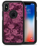 Burgundy Floral Velvet - iPhone X OtterBox Case & Skin Kits