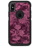 Burgundy Floral Velvet - iPhone X OtterBox Case & Skin Kits