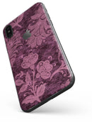 Burgundy Floral Velvet - iPhone X Skin-Kit