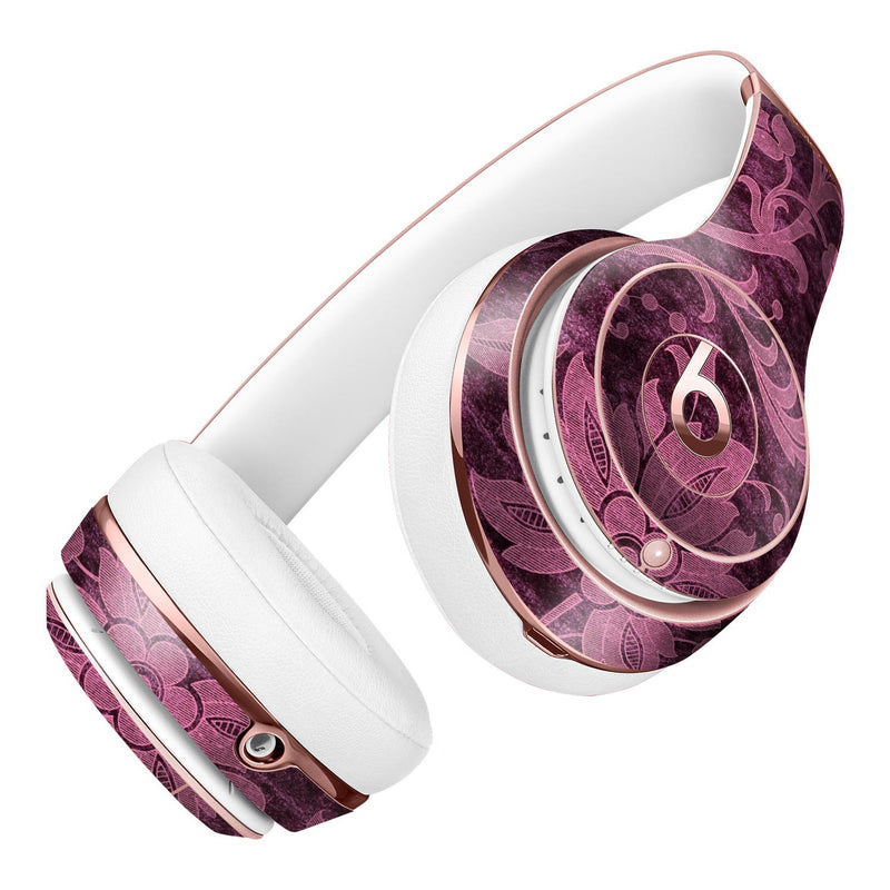 Burgundy Floral Velvet v2 Full-Body Skin Kit for the Beats by Dre