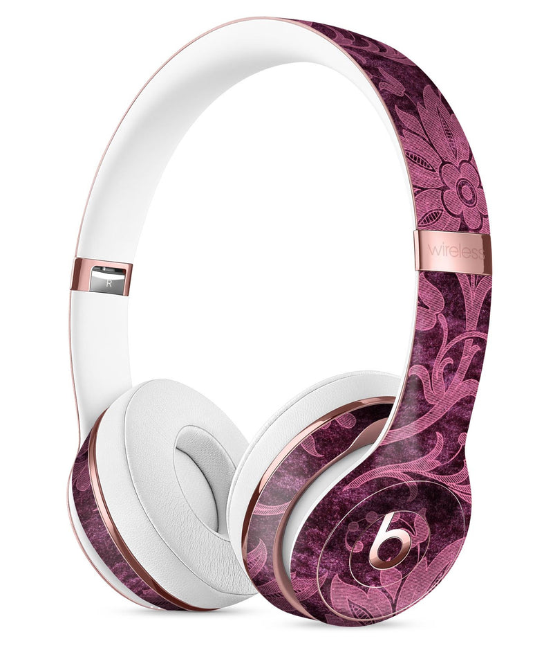 beats ワイヤレスヘッドホン 花柄 Burgundy Floral Velvet v2 Full