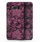 Burgundy Floral Velvet v2 - Samsung Galaxy S8 Full-Body Skin Kit