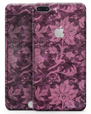 Burgundy Floral Velvet v2 - Skin-kit for the iPhone 8 or 8 Plus