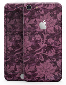 Burgundy Floral Velvet v2 - Skin-kit for the iPhone 8 or 8 Plus