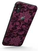 Burgundy Floral Velvet v2 - iPhone X Skin-Kit
