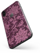 Burgundy Floral Velvet v2 - iPhone X Skin-Kit