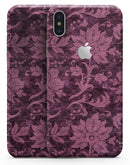 Burgundy Floral Velvet v2 - iPhone X Skin-Kit