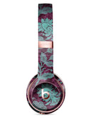 Burgundy and Turquoise Floral Velvet Full-Body Skin Kit for the Beats by Dre Solo 3 Wireless Headphones