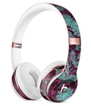 Burgundy and Turquoise Floral Velvet Full-Body Skin Kit for the Beats by Dre Solo 3 Wireless Headphones