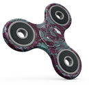 Burgundy and Turquoise Floral Velvet Full-Body Fidget Spinner Skin-Kit