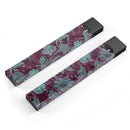 Burgundy and Turquoise Floral Velvet - Premium Decal Protective Skin-Wrap Sticker compatible with the Juul Labs vaping device