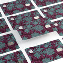Burgundy and Turquoise Floral Velvet v2 - Premium Protective Decal Skin-Kit for the Apple Credit Card
