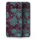 Burgundy and Turquoise Floral Velvet v2 - Samsung Galaxy S8 Full-Body Skin Kit