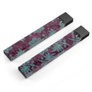 Burgundy and Turquoise Floral Velvet v2 - Premium Decal Protective Skin-Wrap Sticker compatible with the Juul Labs vaping device
