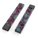 Burgundy and Turquoise Floral Velvet v2 - Premium Decal Protective Skin-Wrap Sticker compatible with the Juul Labs vaping device