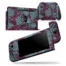 Burgundy and Turquoise Floral Velvet v2 - Skin Wrap Decal for Nintendo Switch Lite Console & Dock - 3DS XL - 2DS - Pro - DSi - Wii - Joy-Con Gaming Controller