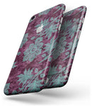 Burgundy and Turquoise Floral Velvet v2 - Skin-kit for the iPhone 8 or 8 Plus