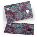 Burgundy and Turquoise Floral Velvet v3 - Premium Protective Decal Skin-Kit for the Apple Credit Card