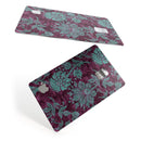 Burgundy and Turquoise Floral Velvet v3 - Premium Protective Decal Skin-Kit for the Apple Credit Card