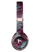 Burgundy and Turquoise Floral Velvet v3 Full-Body Skin Kit for the Beats by Dre Solo 3 Wireless Headphones