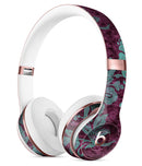 Burgundy and Turquoise Floral Velvet v3 Full-Body Skin Kit for the Beats by Dre Solo 3 Wireless Headphones