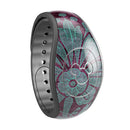 Burgundy and Turquoise Floral Velvet v3 - Decal Skin Wrap Kit for the Disney Magic Band