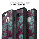 Burgundy and Turquoise Floral Velvet v3 - Skin Kit for the iPhone OtterBox Cases