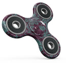 Burgundy and Turquoise Floral Velvet v3 Full-Body Fidget Spinner Skin-Kit