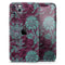 Burgundy and Turquoise Floral Velvet v3 - Skin-Kit compatible with the Apple iPhone 13, 13 Pro Max, 13 Mini, 13 Pro, iPhone 12, iPhone 11 (All iPhones Available)