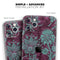 Burgundy and Turquoise Floral Velvet v3 - Skin-Kit compatible with the Apple iPhone 13, 13 Pro Max, 13 Mini, 13 Pro, iPhone 12, iPhone 11 (All iPhones Available)