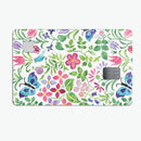 Butterflies and Flowers Watercolor Pattern - Premium Protective Decal Skin-Kit for the Apple Credit Card