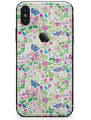 Butterflies and Flowers Watercolor Pattern V2 - iPhone X Skin-Kit