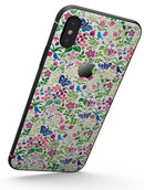 Butterflies and Flowers Watercolor Pattern V2 - iPhone X Skin-Kit