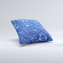 Butterfly Blue Laced Ink-Fuzed Decorative Throw Pillow