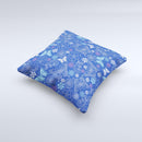 Butterfly Blue Laced Ink-Fuzed Decorative Throw Pillow